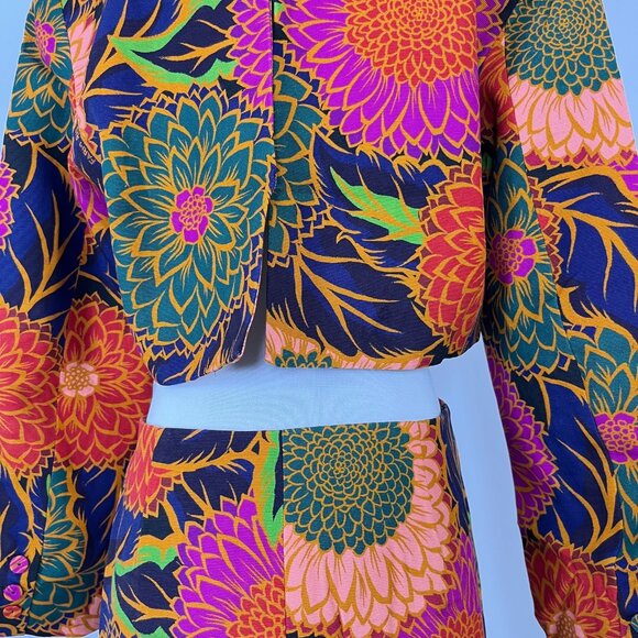 NWOT FARM RIO Multicolor Floral Garden Cut-Out Long Blazer Size S - Picture 11 of 12